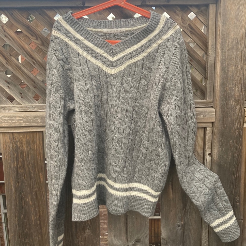 Grey and White Sweater